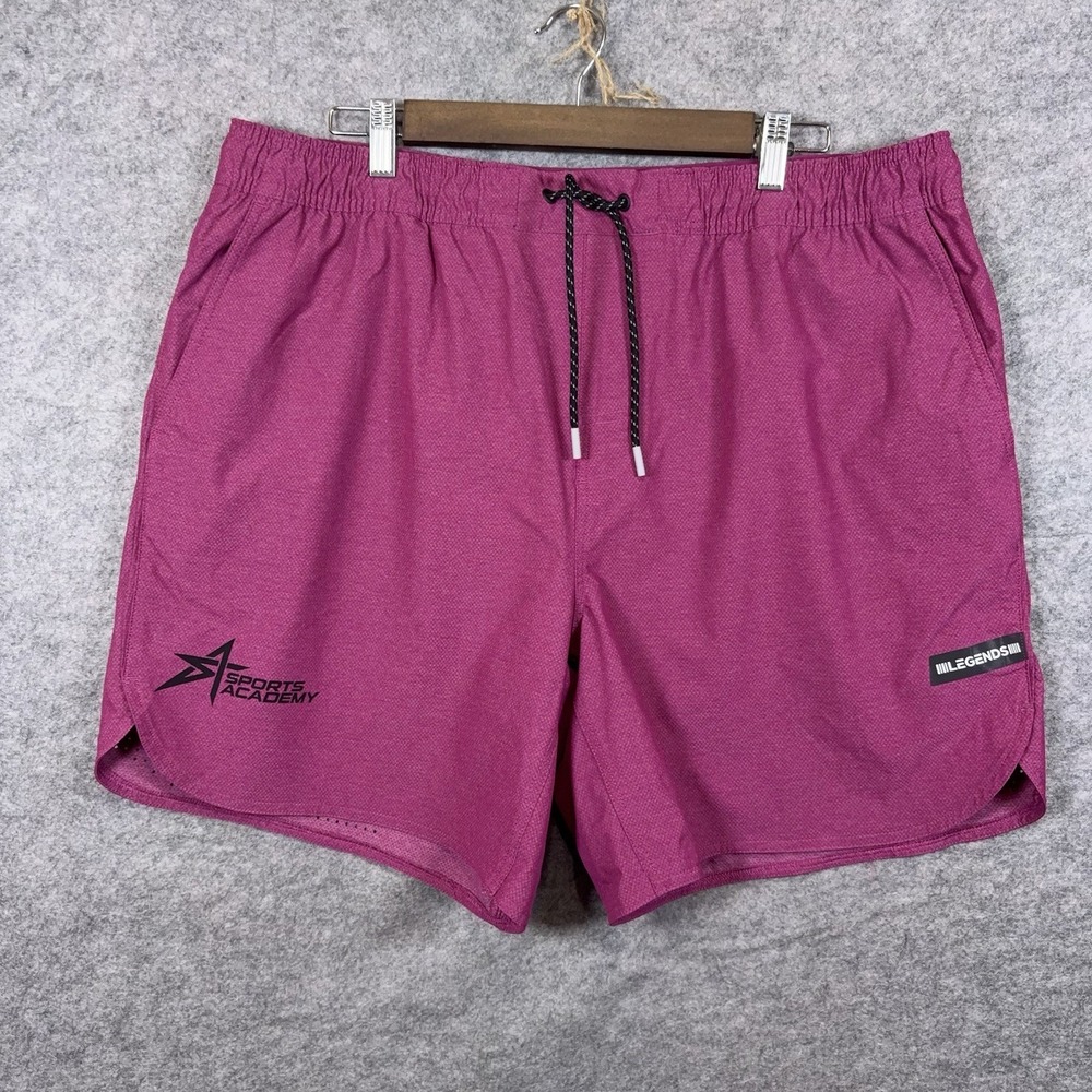 Legends Luka Shorts Mens XXL Magenta Lined Vented Performance Stretch Logo